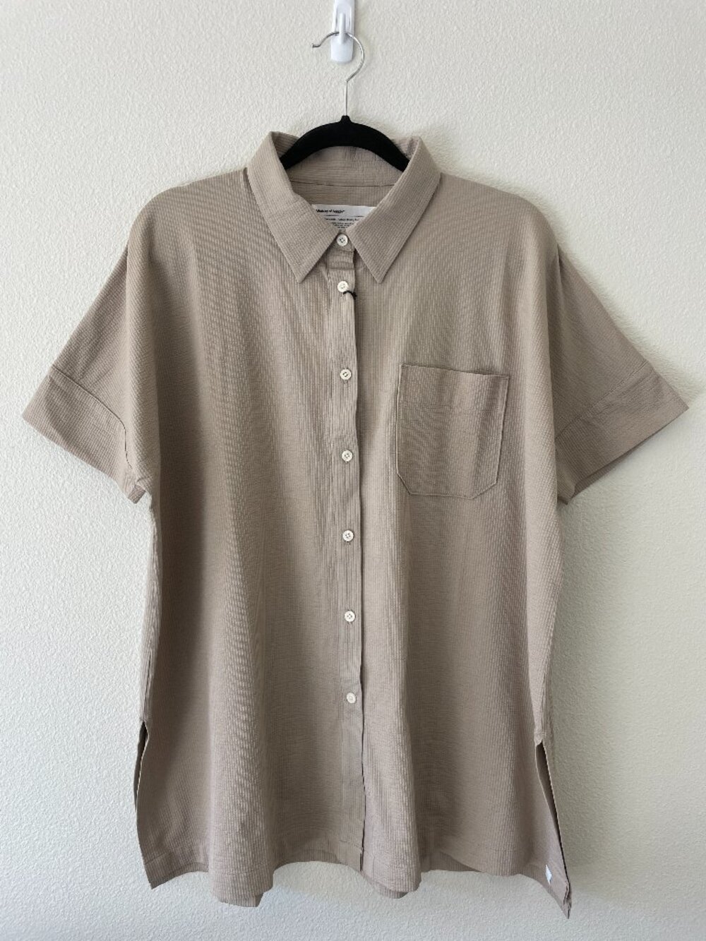 Ministry of Supply Beige Short-Sleeve Button-Down Shirt